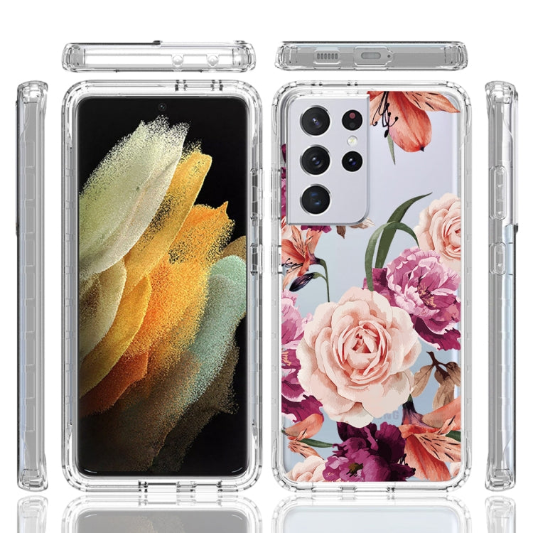 For Samsung Galaxy S21 Ultra 5G PC+TPU Transparent Painted Phone Case
