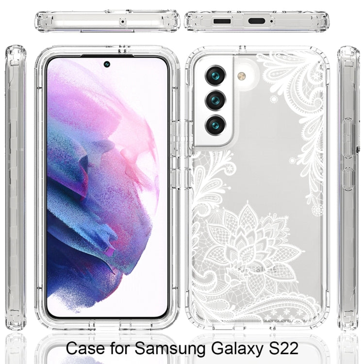 For Samsung Galaxy S22 5G PC+TPU Transparent Painted Phone Case
