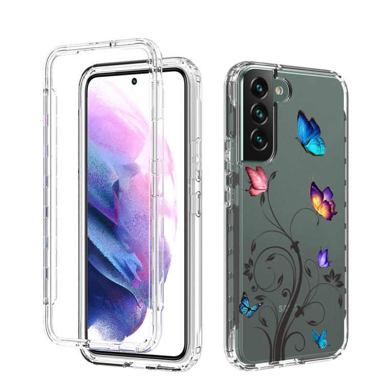 For Samsung Galaxy S22 5G PC+TPU Transparent Painted Phone Case
