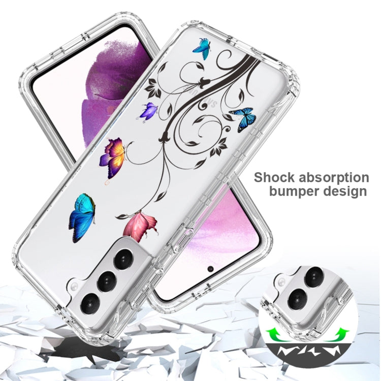 For Samsung Galaxy S22 5G PC+TPU Transparent Painted Phone Case
