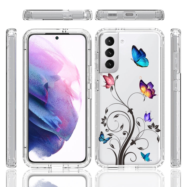 For Samsung Galaxy S22 5G PC+TPU Transparent Painted Phone Case