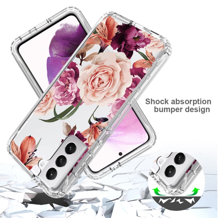 For Samsung Galaxy S22 5G PC+TPU Transparent Painted Phone Case