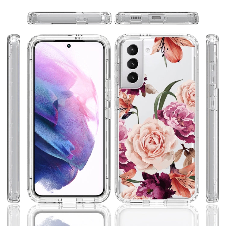 For Samsung Galaxy S22 5G PC+TPU Transparent Painted Phone Case