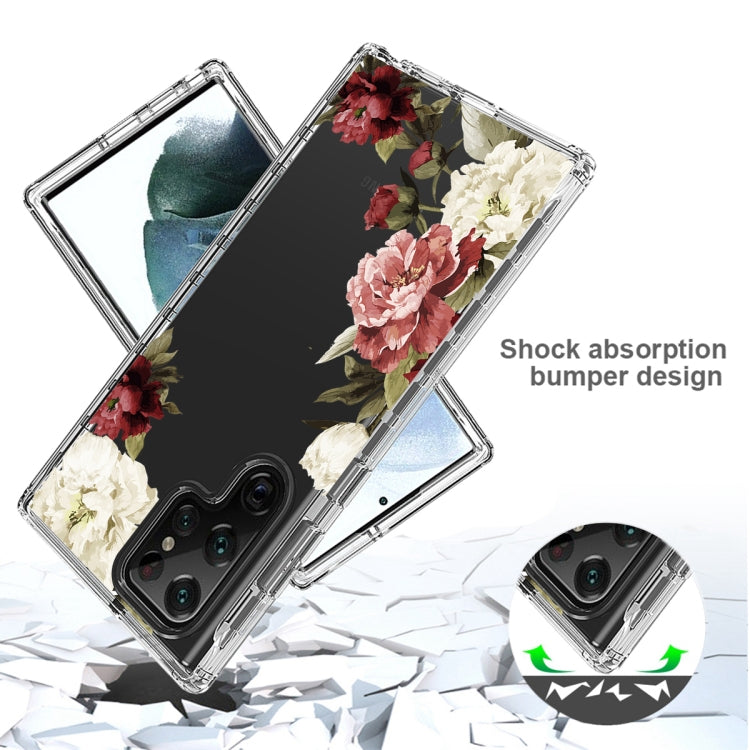 For Samsung Galaxy S22 Ultra 5G PC+TPU Transparent Painted Phone Case