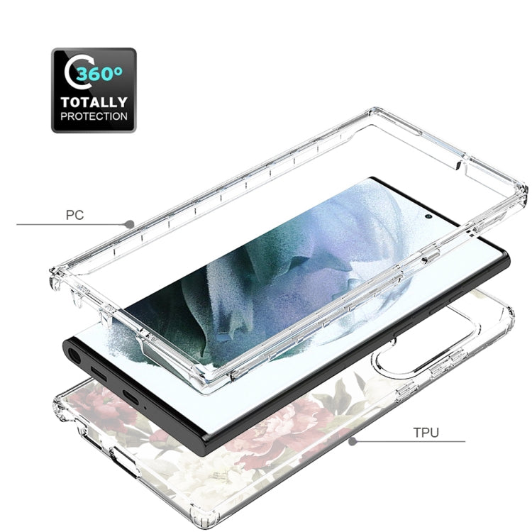 For Samsung Galaxy S22 Ultra 5G PC+TPU Transparent Painted Phone Case