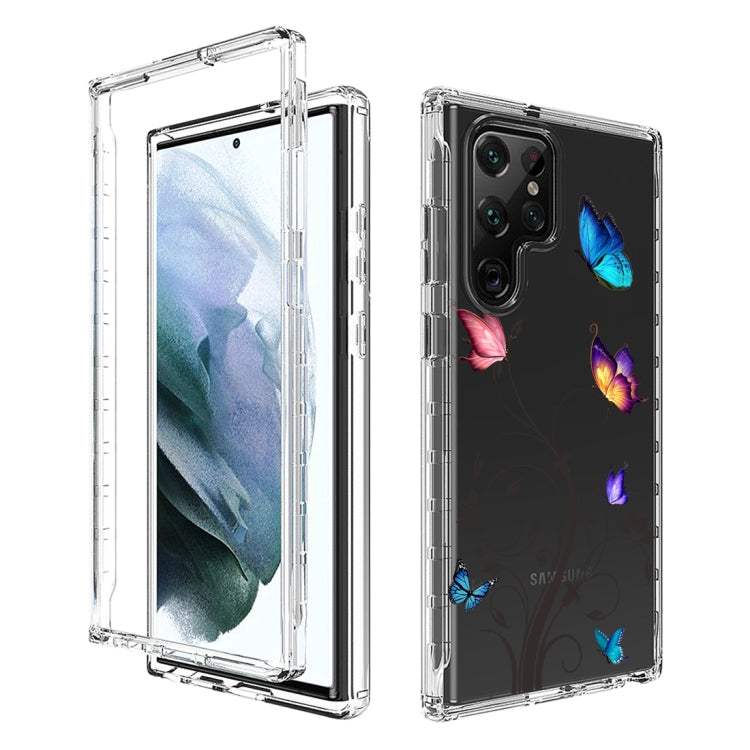 For Samsung Galaxy S22 Ultra 5G PC+TPU Transparent Painted Phone Case