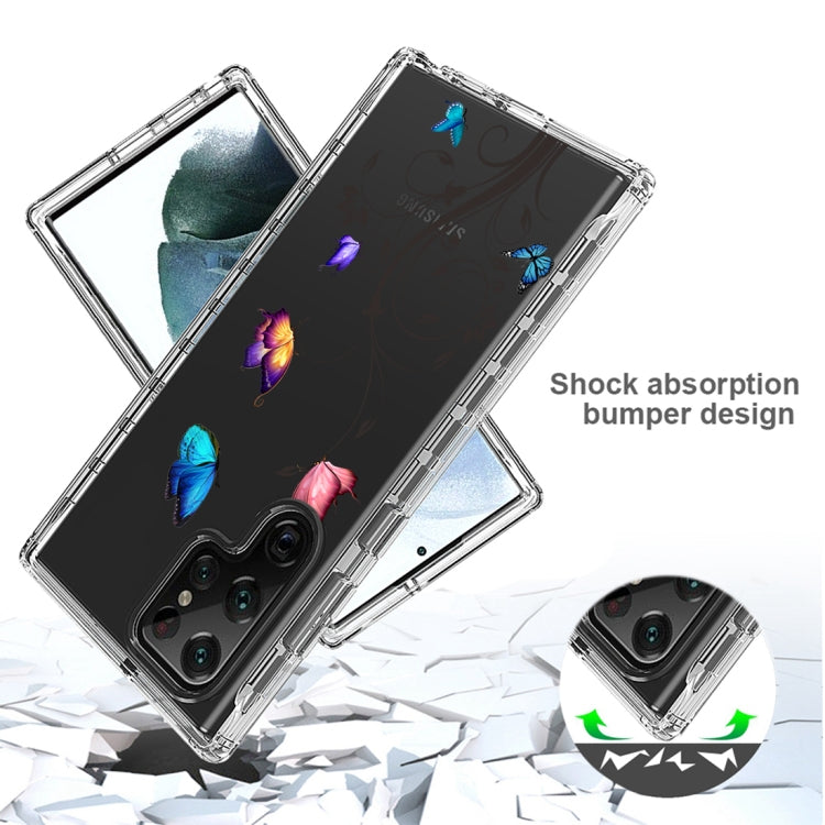 For Samsung Galaxy S22 Ultra 5G PC+TPU Transparent Painted Phone Case