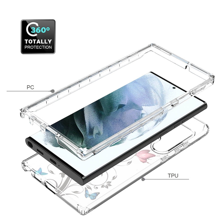 For Samsung Galaxy S22 Ultra 5G PC+TPU Transparent Painted Phone Case