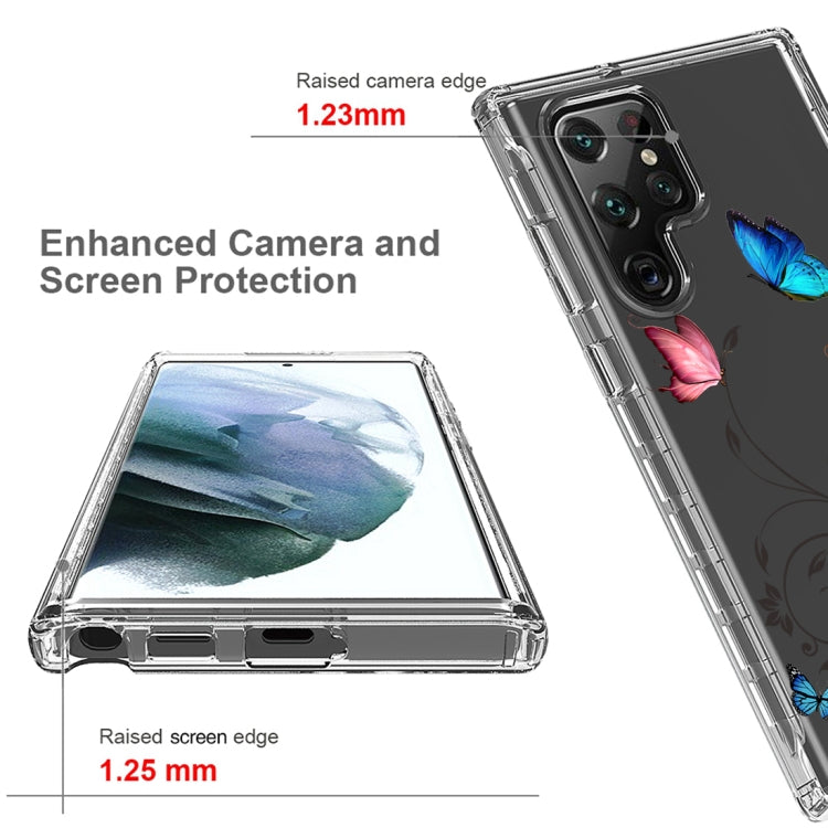 For Samsung Galaxy S22 Ultra 5G PC+TPU Transparent Painted Phone Case