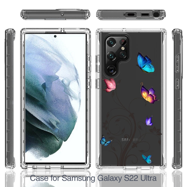 For Samsung Galaxy S22 Ultra 5G PC+TPU Transparent Painted Phone Case
