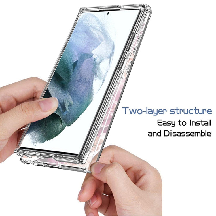 For Samsung Galaxy S22 Ultra 5G PC+TPU Transparent Painted Phone Case