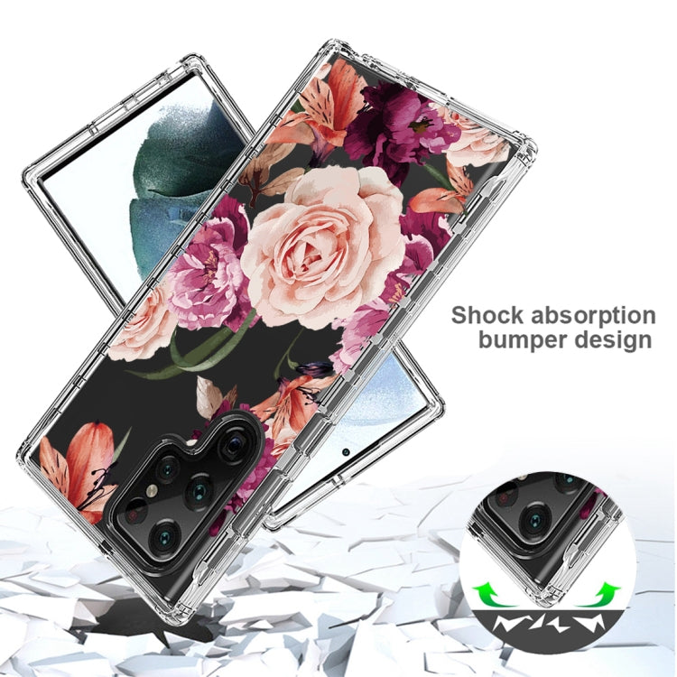 For Samsung Galaxy S22 Ultra 5G PC+TPU Transparent Painted Phone Case