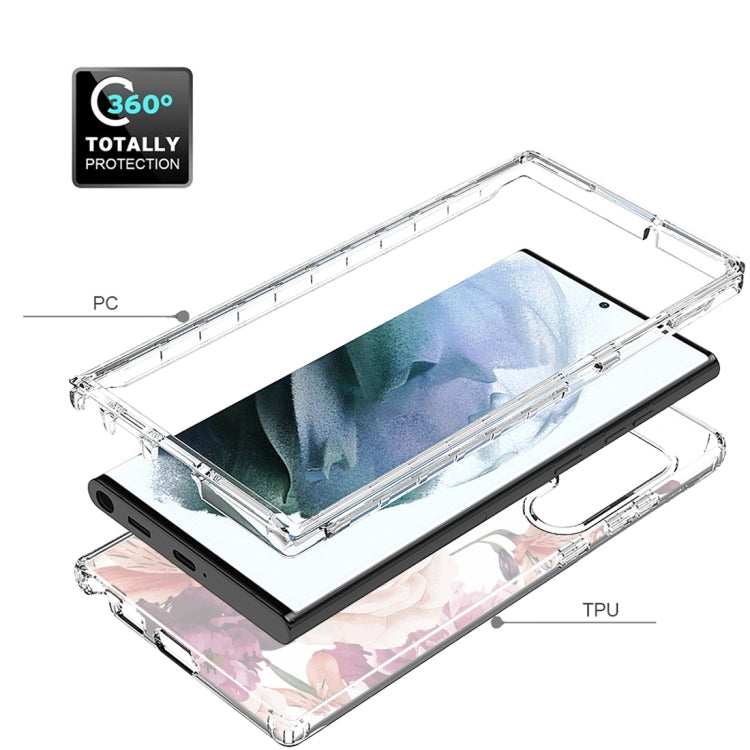 For Samsung Galaxy S22 Ultra 5G PC+TPU Transparent Painted Phone Case