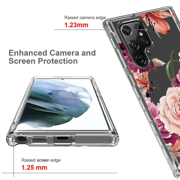 For Samsung Galaxy S22 Ultra 5G PC+TPU Transparent Painted Phone Case