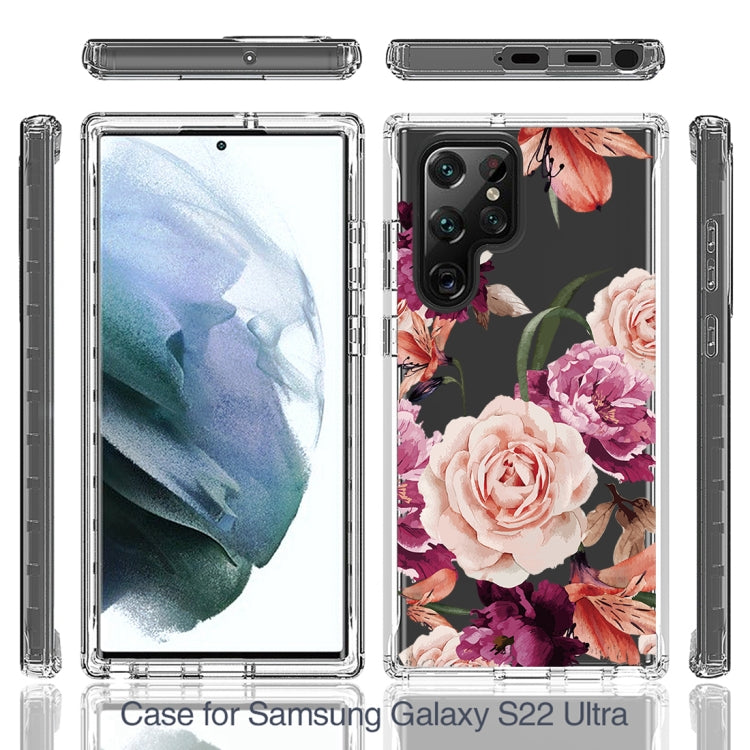 For Samsung Galaxy S22 Ultra 5G PC+TPU Transparent Painted Phone Case