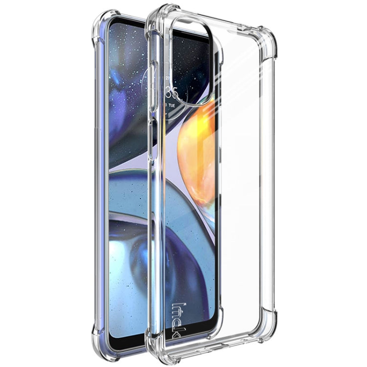 For Motorola Moto G22 4G IMAK All Coverage Shockproof Airbag TPU Case with Screen Protector