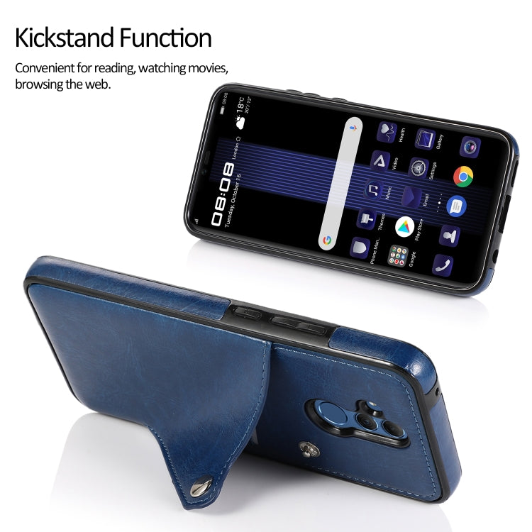 For Huawei Mate 20 Lite Pure Color Oblique Card PU + TPU Phone Case