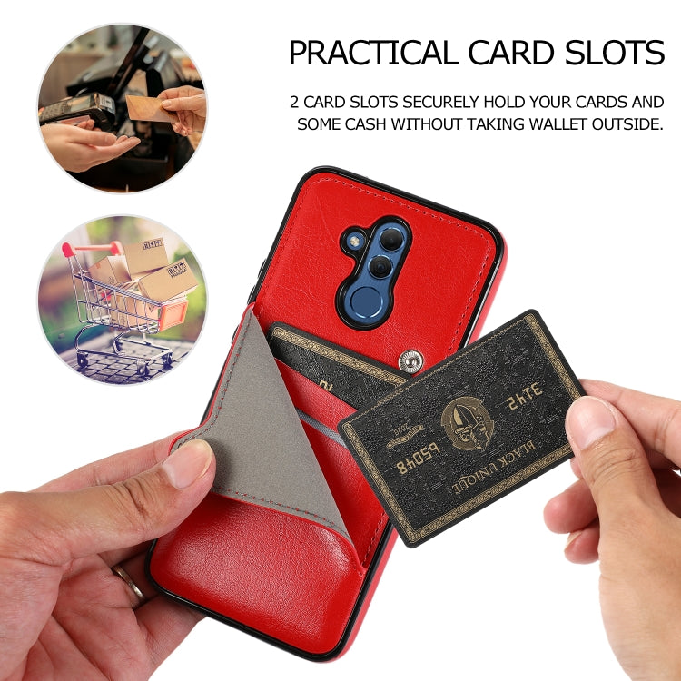 For Huawei Mate 20 Lite Pure Color Oblique Card PU + TPU Phone Case