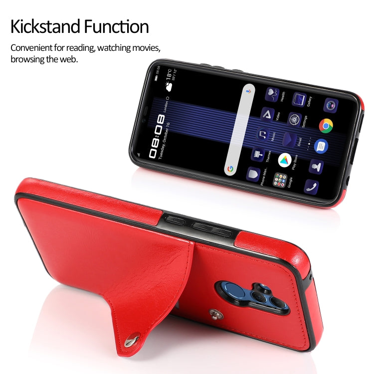 For Huawei Mate 20 Lite Pure Color Oblique Card PU + TPU Phone Case
