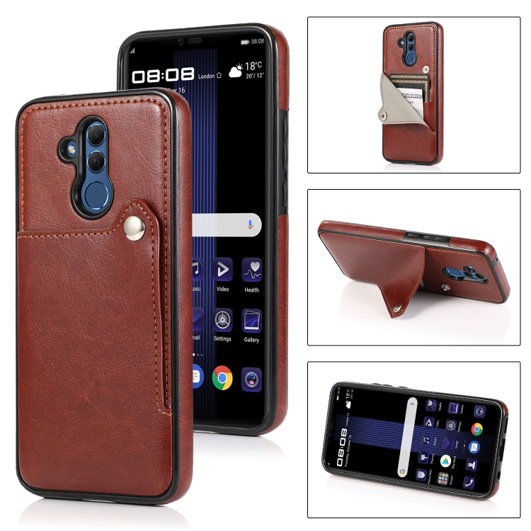 For Huawei Mate 20 Lite Pure Color Oblique Card PU + TPU Phone Case