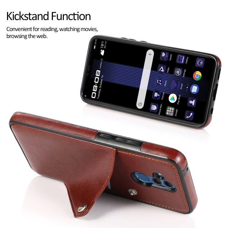 For Huawei Mate 20 Lite Pure Color Oblique Card PU + TPU Phone Case