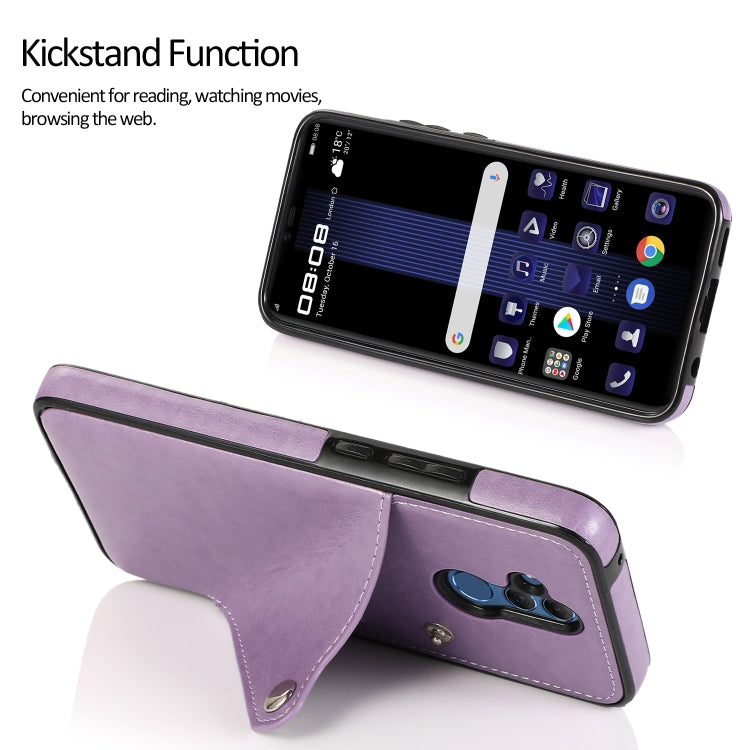 For Huawei Mate 20 Lite Pure Color Oblique Card PU + TPU Phone Case
