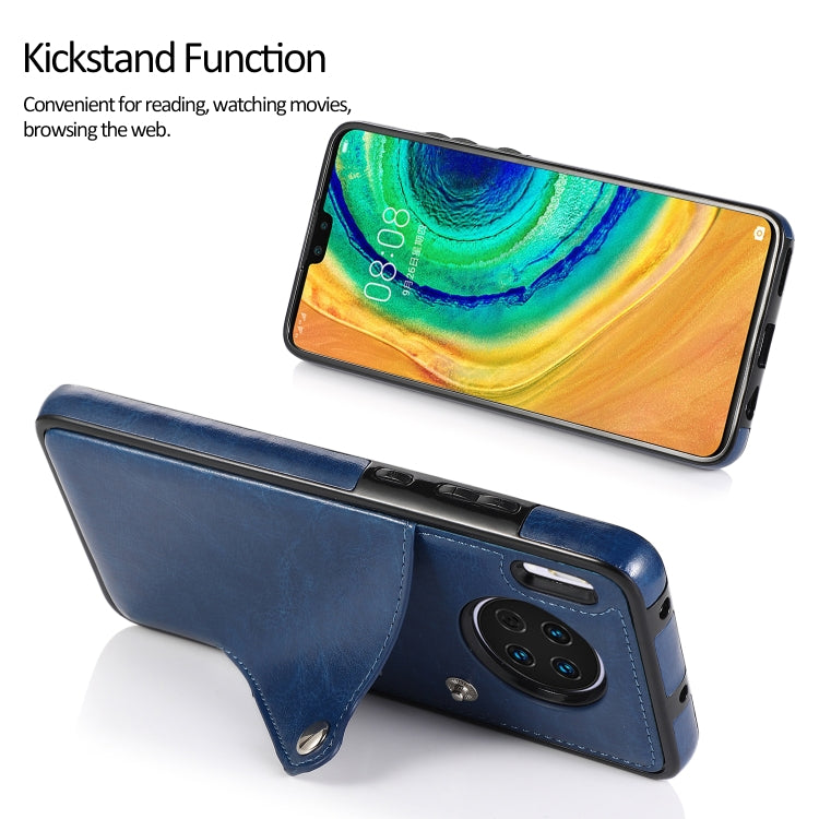 For Huawei Mate 30 Pure Color Oblique Card PU + TPU Phone Case