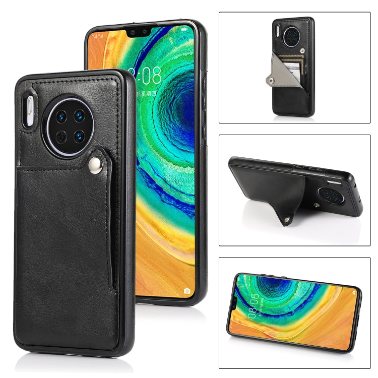 For Huawei Mate 30 Pure Color Oblique Card PU + TPU Phone Case