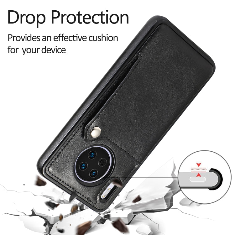 For Huawei Mate 30 Pure Color Oblique Card PU + TPU Phone Case