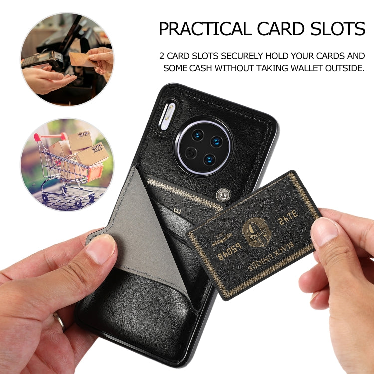For Huawei Mate 30 Pure Color Oblique Card PU + TPU Phone Case