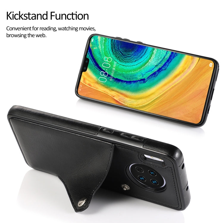 For Huawei Mate 30 Pure Color Oblique Card PU + TPU Phone Case