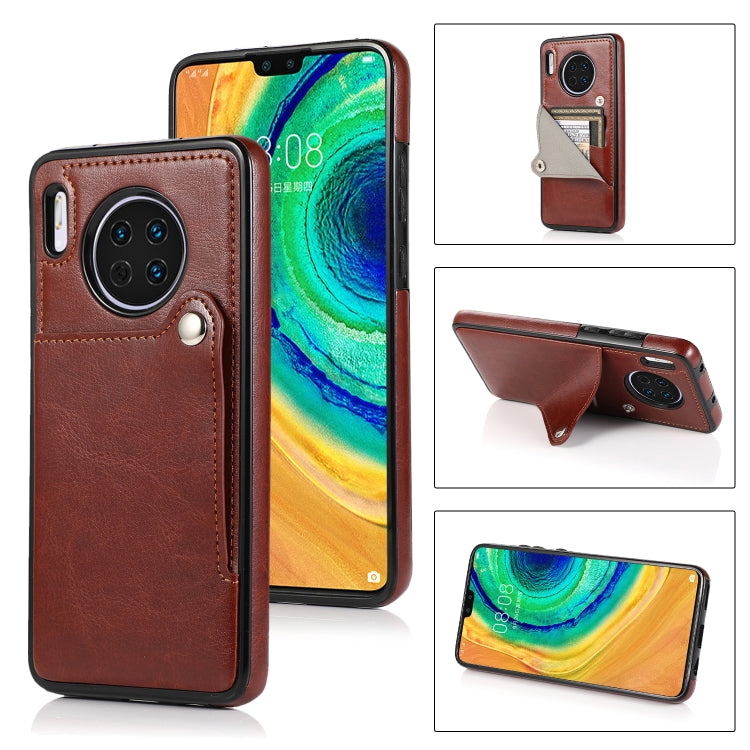 For Huawei Mate 30 Pure Color Oblique Card PU + TPU Phone Case