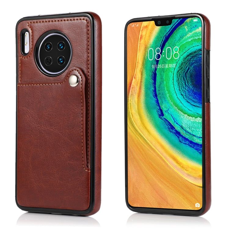 For Huawei Mate 30 Pure Color Oblique Card PU + TPU Phone Case