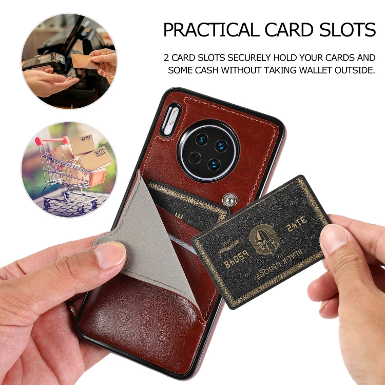 For Huawei Mate 30 Pure Color Oblique Card PU + TPU Phone Case