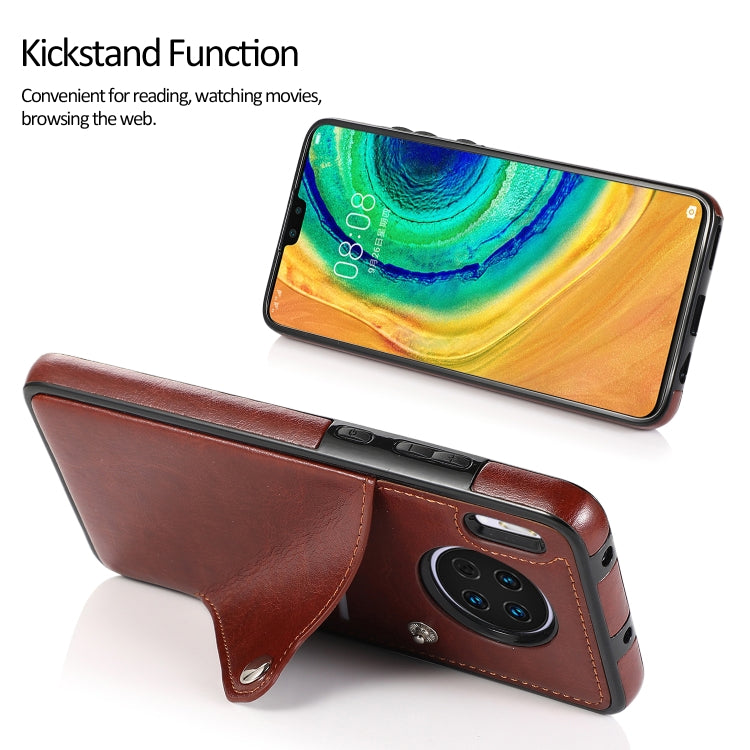 For Huawei Mate 30 Pure Color Oblique Card PU + TPU Phone Case