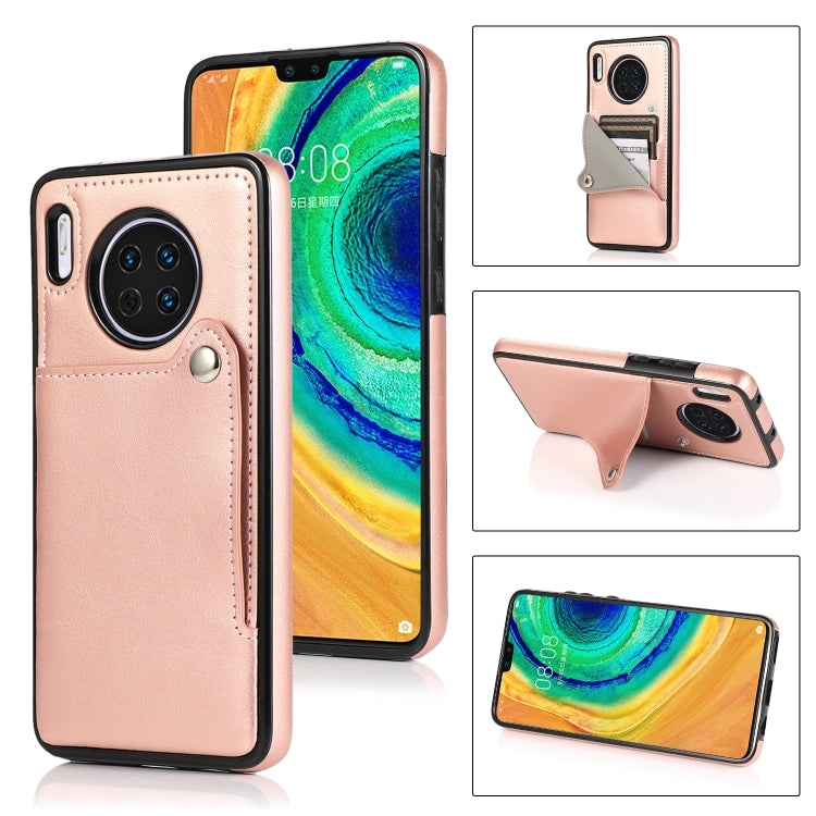 For Huawei Mate 30 Pure Color Oblique Card PU + TPU Phone Case