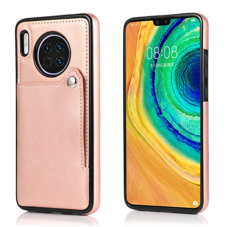 For Huawei Mate 30 Pure Color Oblique Card PU + TPU Phone Case