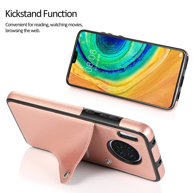 For Huawei Mate 30 Pure Color Oblique Card PU + TPU Phone Case