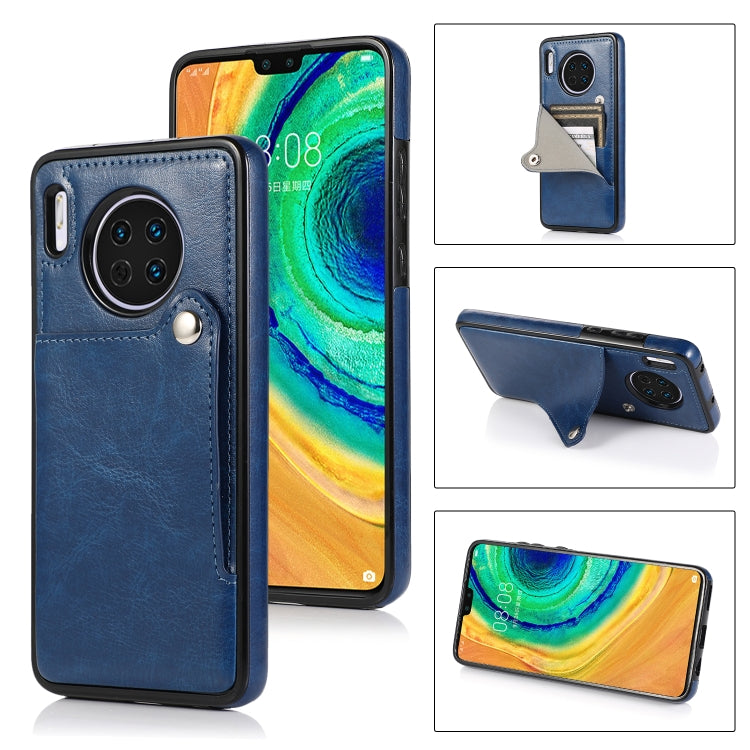For Huawei Mate 30 Pro Pure Color Oblique Card PU + TPU Phone Case