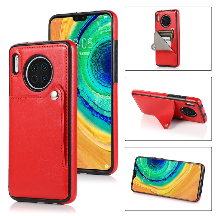 For Huawei Mate 30 Pro Pure Color Oblique Card PU + TPU Phone Case