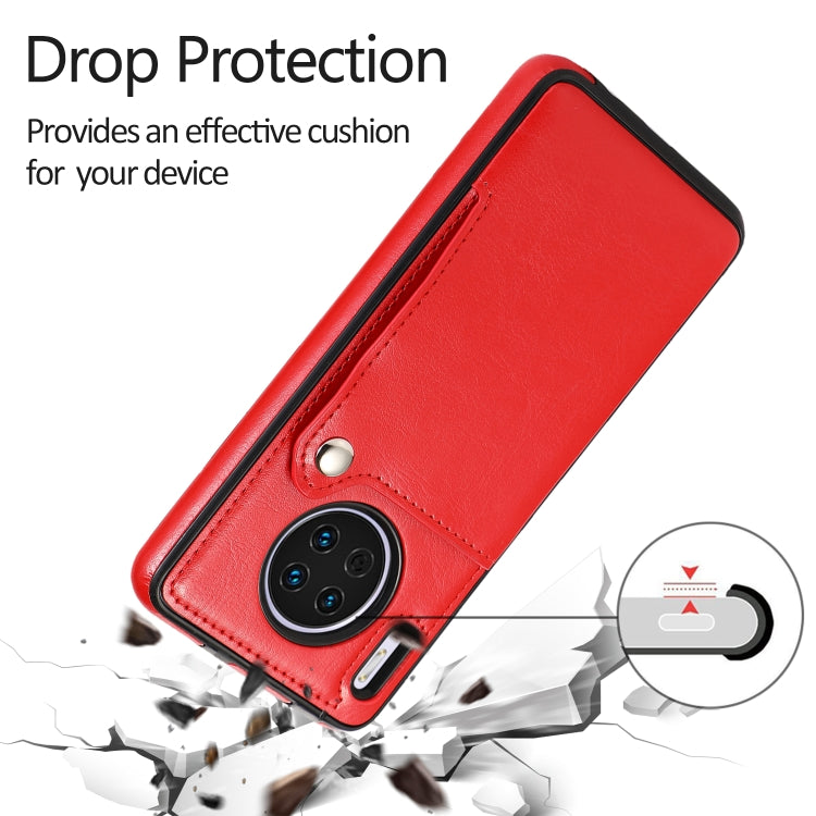 For Huawei Mate 30 Pro Pure Color Oblique Card PU + TPU Phone Case