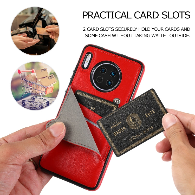 For Huawei Mate 30 Pro Pure Color Oblique Card PU + TPU Phone Case