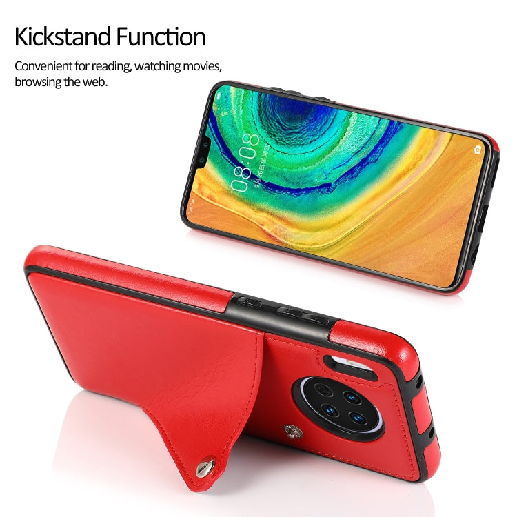 For Huawei Mate 30 Pro Pure Color Oblique Card PU + TPU Phone Case