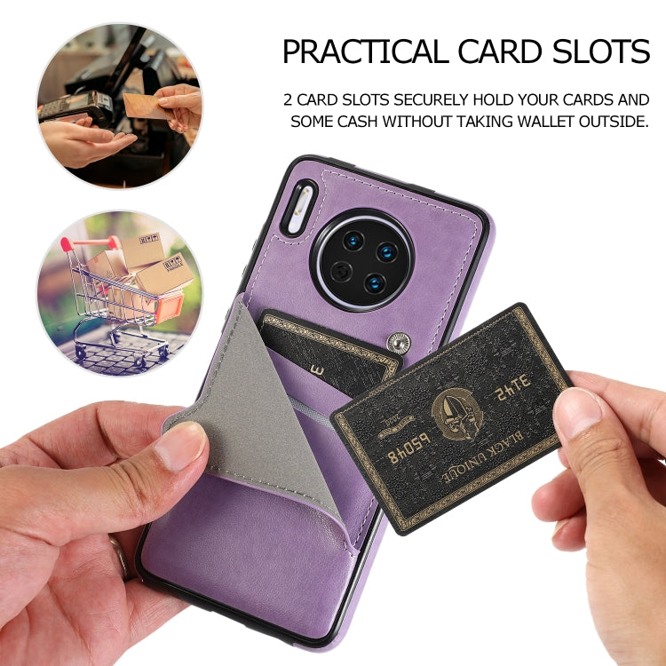For Huawei Mate 30 Pro Pure Color Oblique Card PU + TPU Phone Case