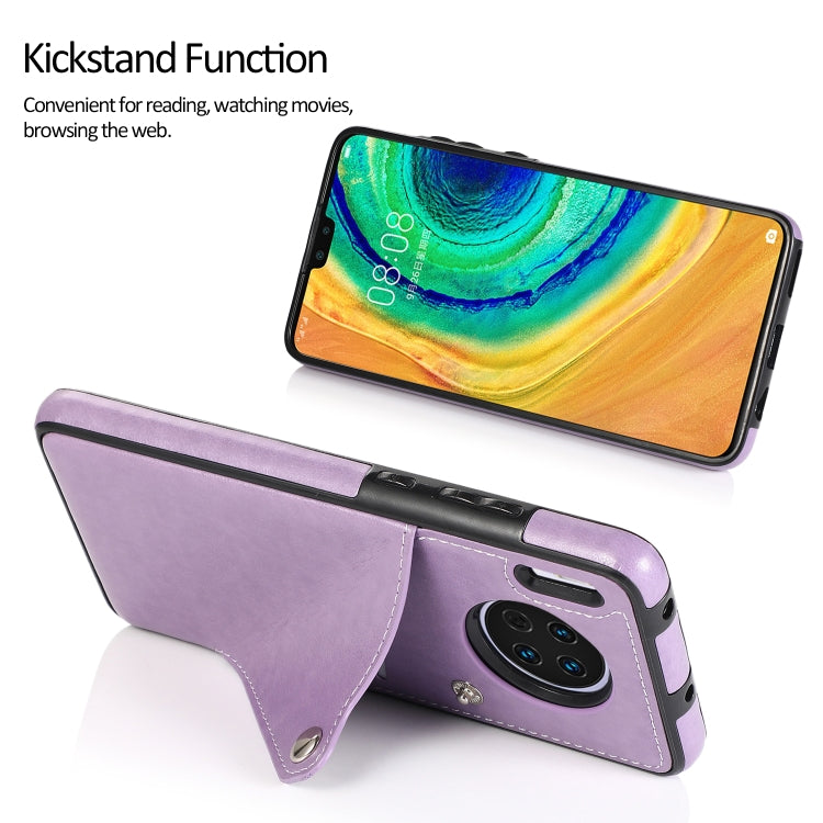 For Huawei Mate 30 Pro Pure Color Oblique Card PU + TPU Phone Case