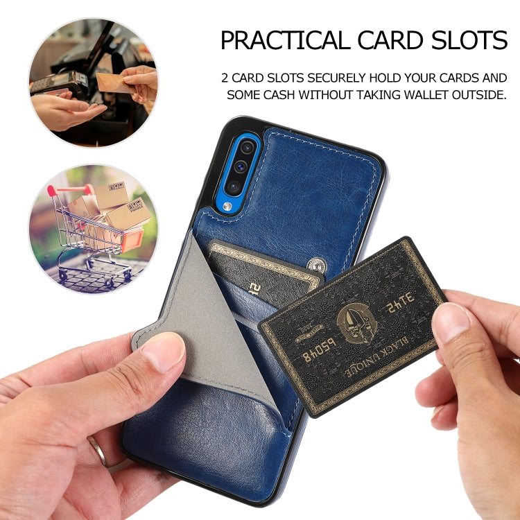 For Huawei P30 Pure Color Oblique Card PU + TPU Phone Case