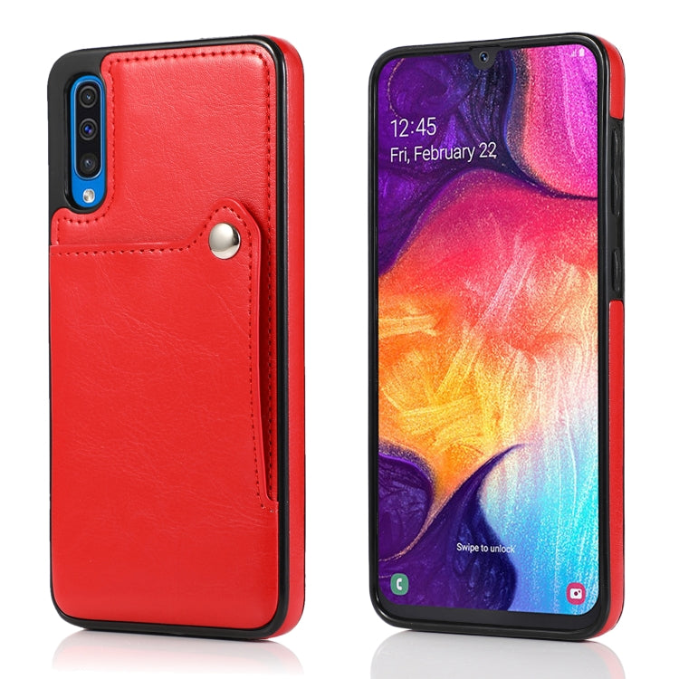 For Huawei P30 Pure Color Oblique Card PU + TPU Phone Case