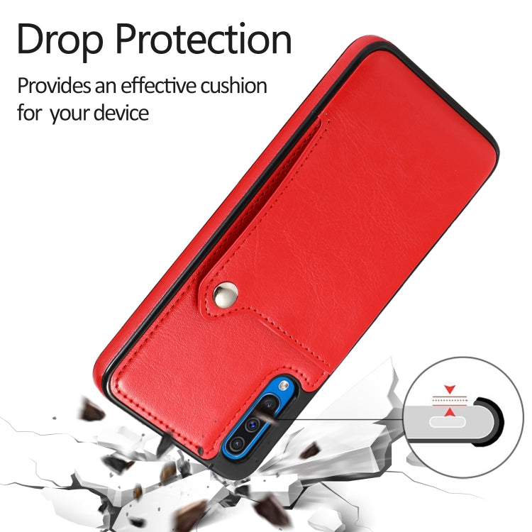 For Huawei P30 Pure Color Oblique Card PU + TPU Phone Case