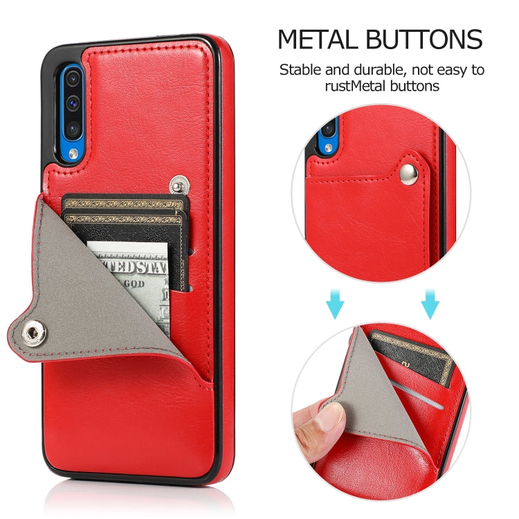 For Huawei P30 Pure Color Oblique Card PU + TPU Phone Case