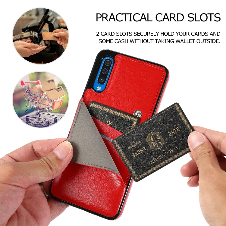 For Huawei P30 Pure Color Oblique Card PU + TPU Phone Case
